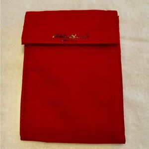 Eddie Bauer Red Nylon Trifold Wallet Velcro Closure ID Window Compact